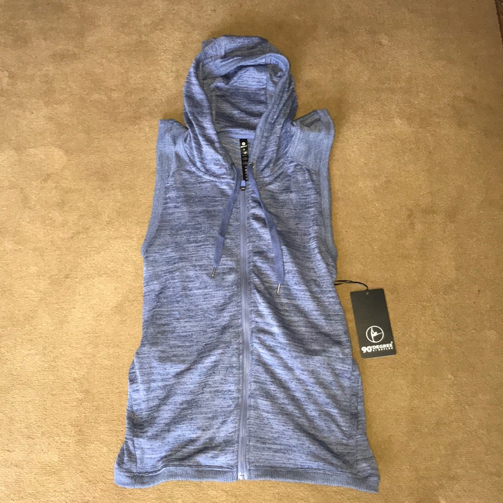 Women’s tank hoody open back workout jacket - new